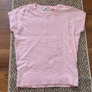 LOFT S Blush Knit Cap Sleeve Top